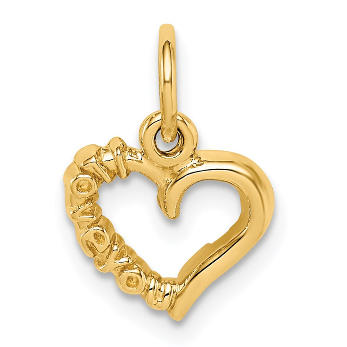 Million Charms 14K Yellow Gold Themed Polished I Love You Heart Charm