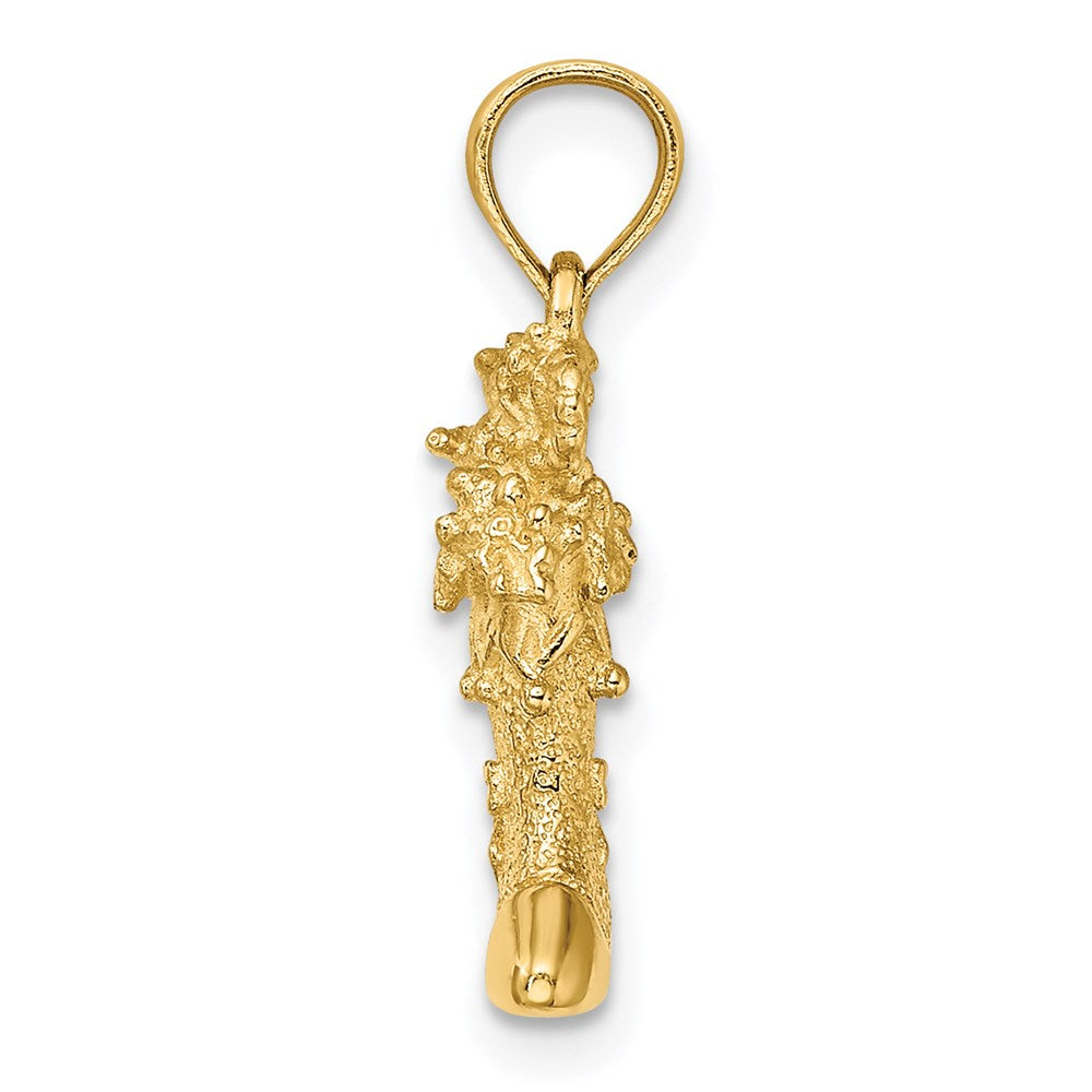 Million Charms 14K Yellow Gold Themed Solid Polished 3-Dimensional Christmas Stocking Charm