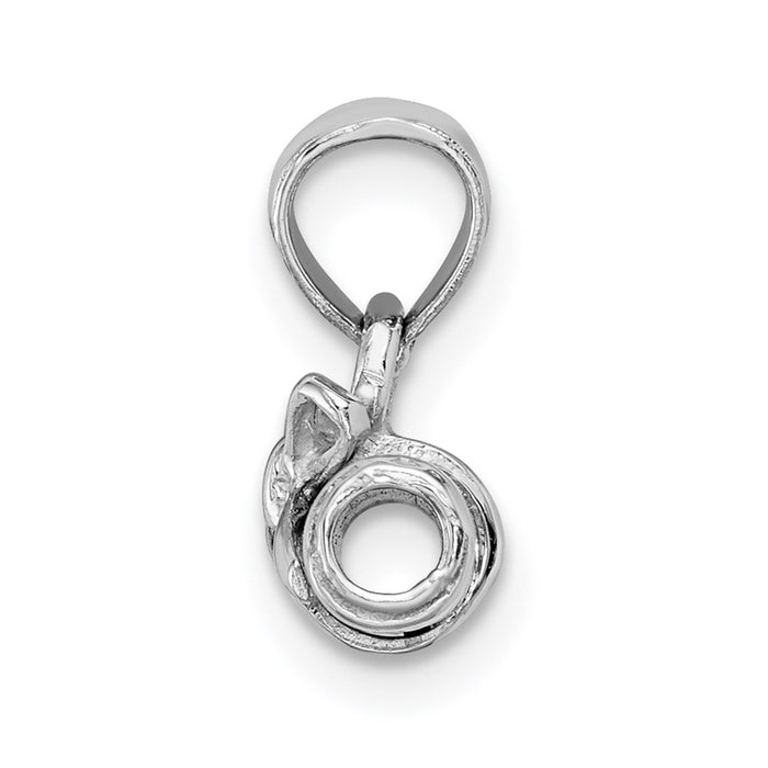 Million Charms 14K White Gold Themed 3-D Diploma Rolled Up Charm