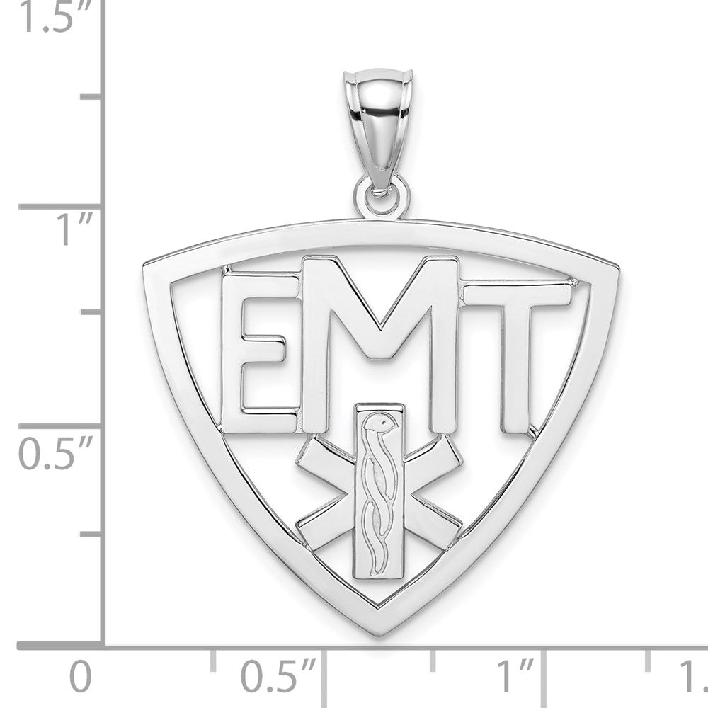 Million Charms 14K White Gold Themed Polished & Cut-Out Emt Charm