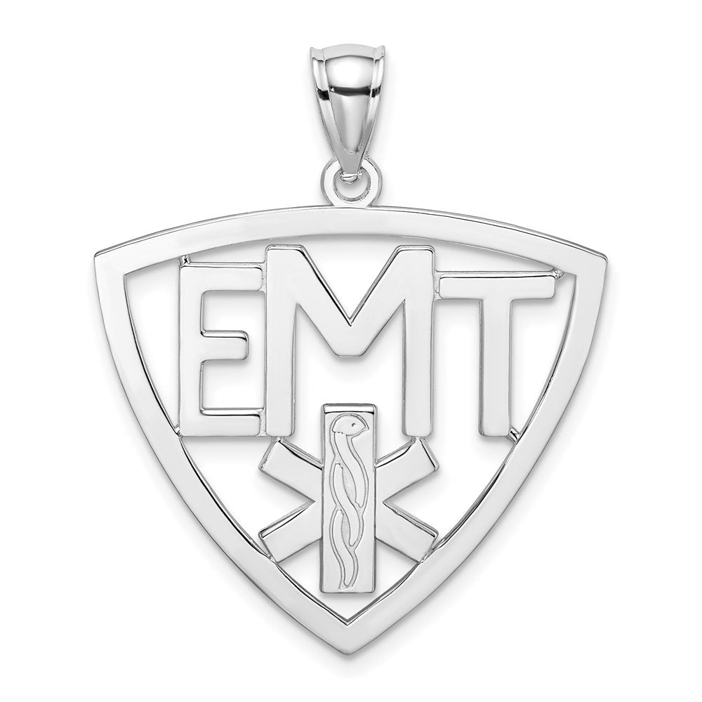 Million Charms 14K White Gold Themed Polished & Cut-Out Emt Charm