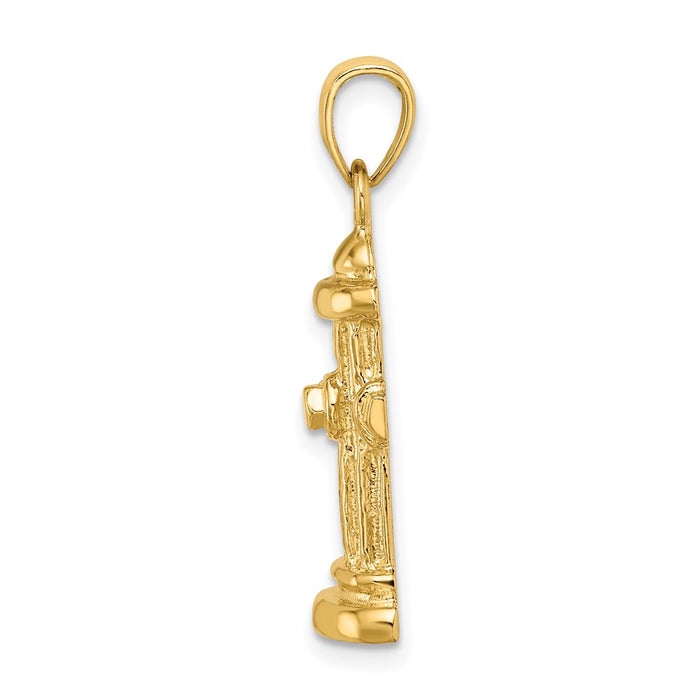 Million Charms 14K Yellow Gold Themed 2-D Fire Hydrant Charm