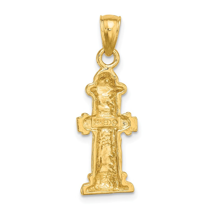 Million Charms 14K Yellow Gold Themed 2-D Fire Hydrant Charm