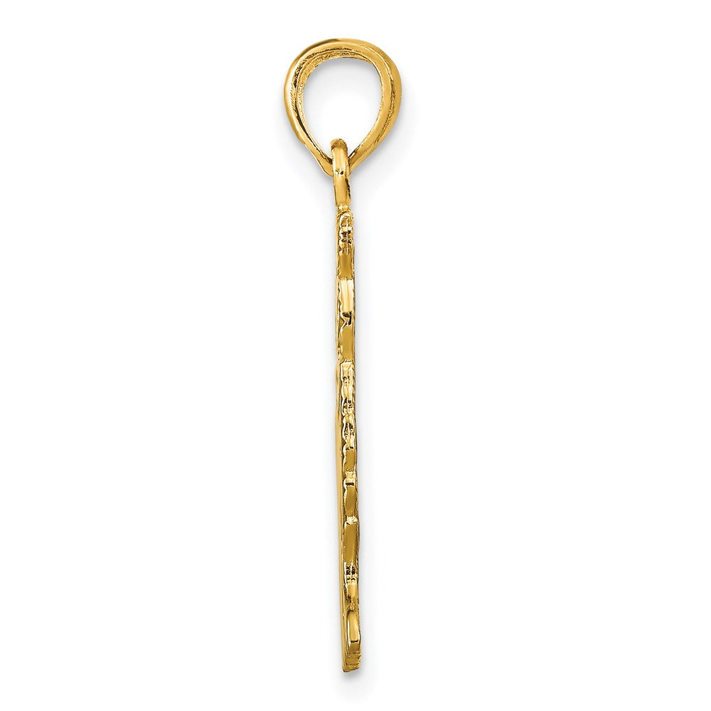 Million Charms 14K Yellow Gold Themed Polished Cat Charm