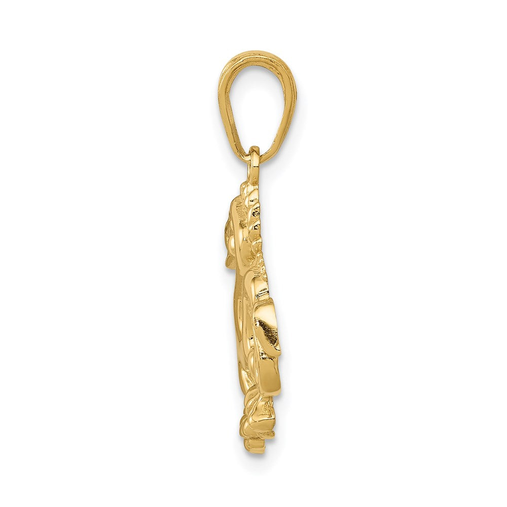 Million Charms 14K Yellow Gold Themed Solid Polished Dragon Pendant