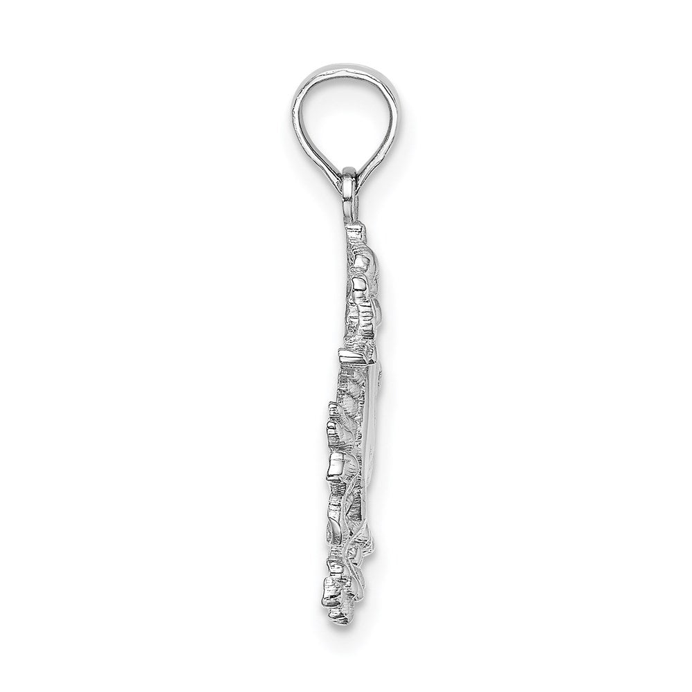 Million Charms 14K White Gold Themed Small Dragon Charm