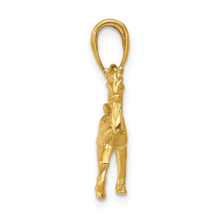 Million Charms 14K Yellow Gold Themed Solid Polished 3-Diamensional Horse Charm