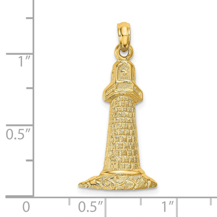 Million Charms 14K Yellow Gold Themed Lighthouse Charm