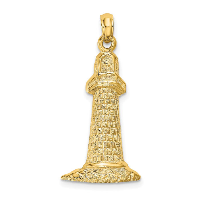 Million Charms 14K Yellow Gold Themed Lighthouse Charm