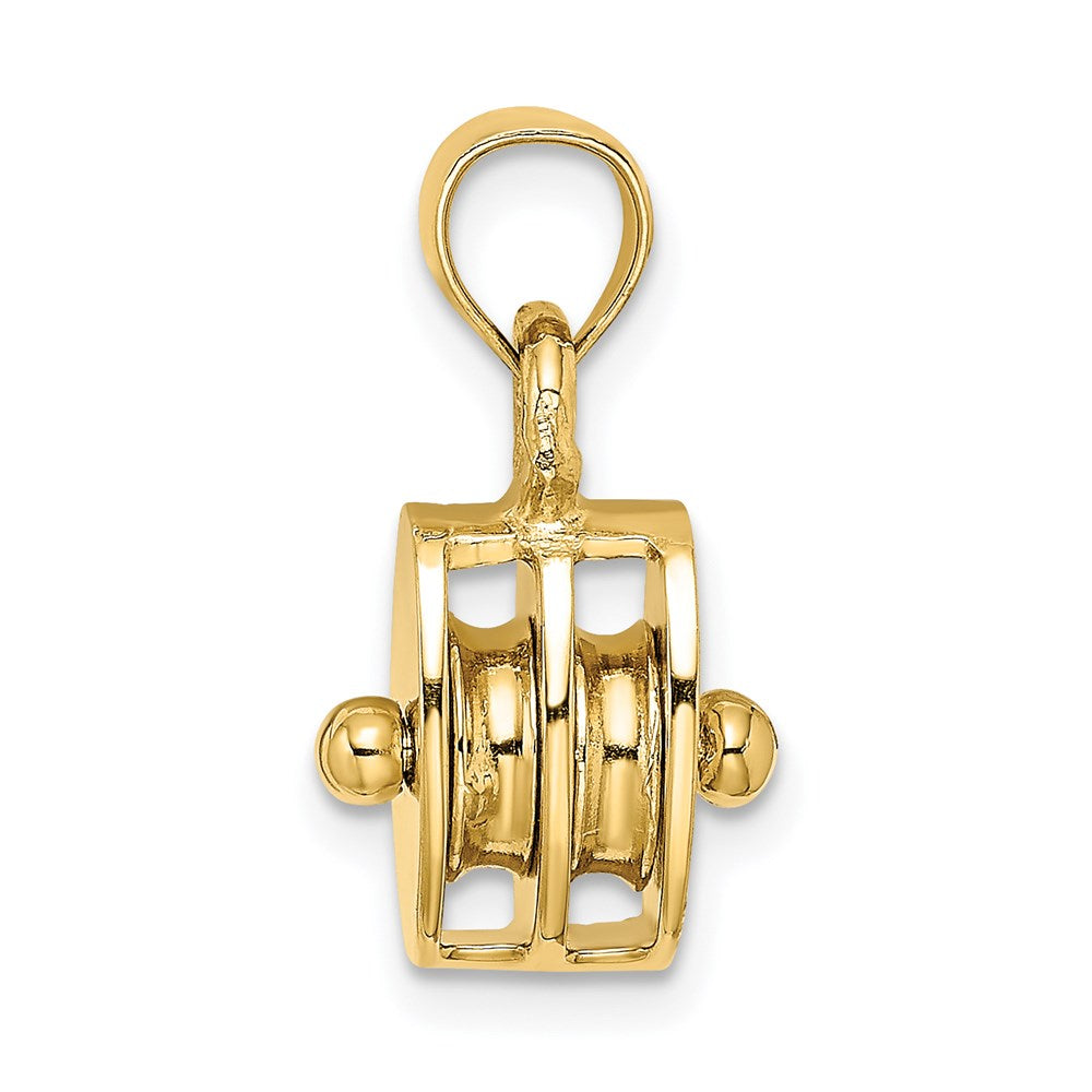 Million Charms 14K Yellow Gold Themed Polished 3-Dimensional Moveable Pulley Charm