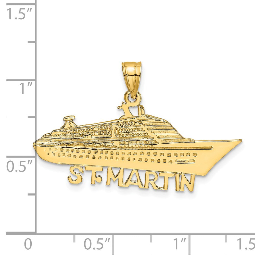 Million Charms 14K Yellow Gold Themed Solid Polished Religious Saint Martin Cruise Ship Charm