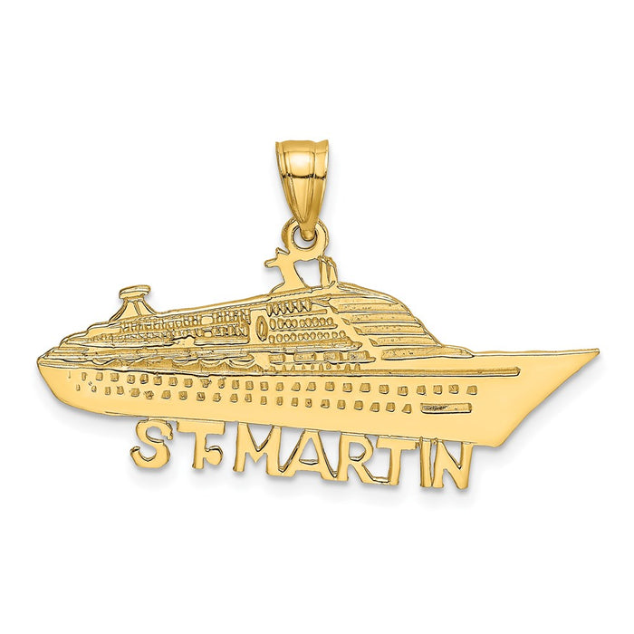 Million Charms 14K Yellow Gold Themed Solid Polished Religious Saint Martin Cruise Ship Charm