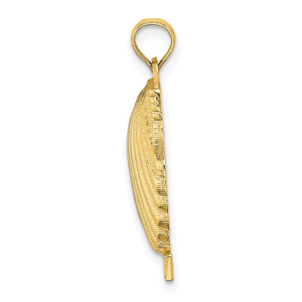Million Charms 14K Yellow Gold Themed Solid Polished Hawaii Scallop Shell Charm