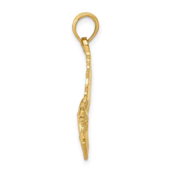 Million Charms 14K Yellow Gold Themed Polished Sailfish Pendant