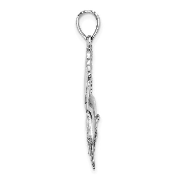 Million Charms 14K White Gold Themed Polished Sailfish Charm