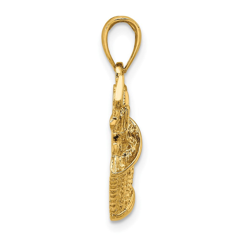 Million Charms 14K Yellow Gold Themed Solid Polished Sports Golf Bag With Clubs Charm