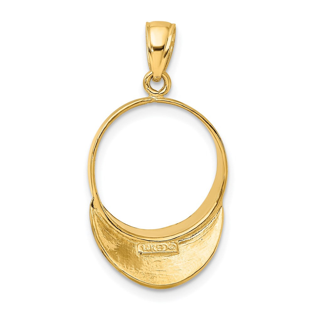 Million Charms 14K Yellow Gold Themed Solid Polished 3-Dimensoinal Sports Golf Visor Charm