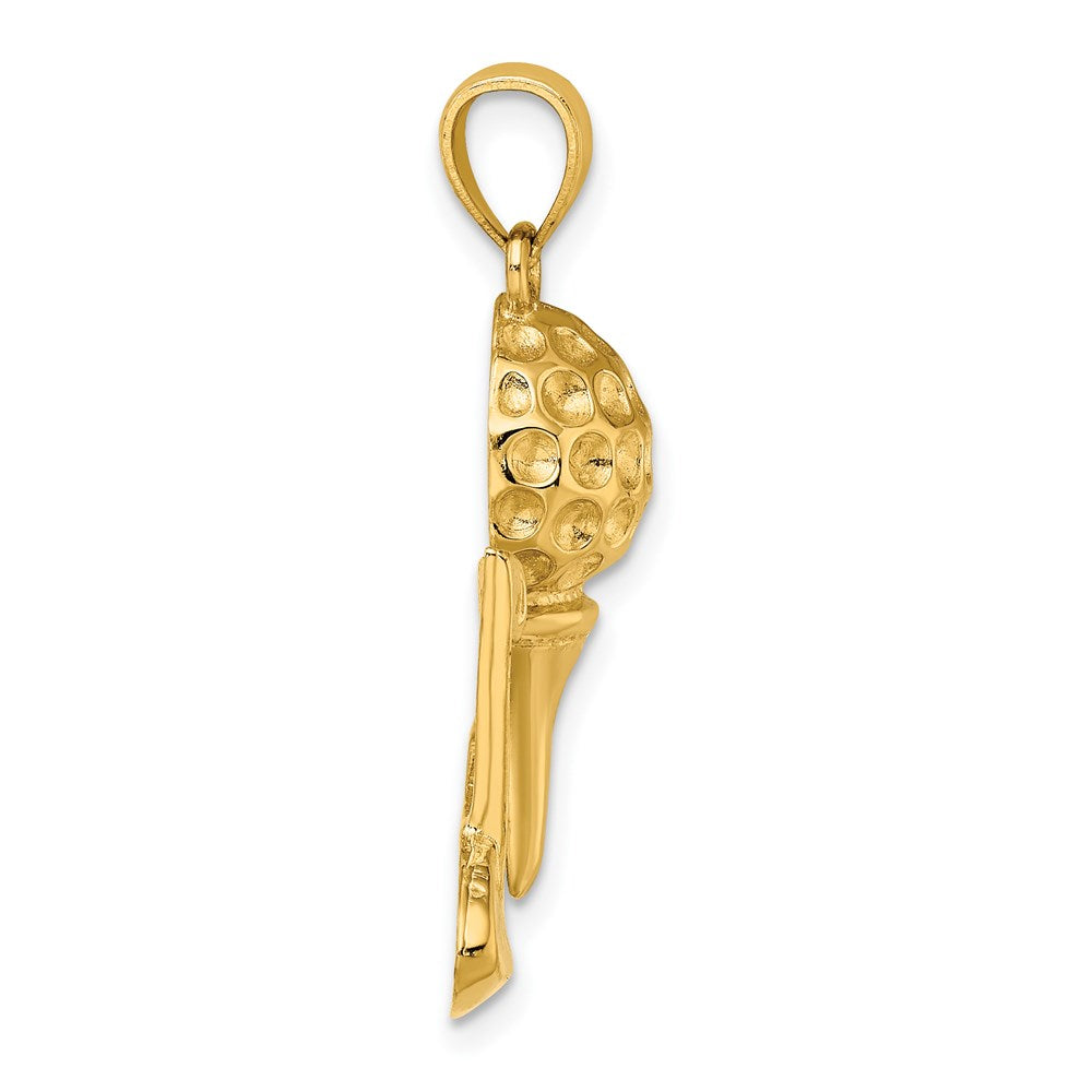 Million Charms 14K Yellow Gold Themed Solid Polished Open-Backed Sports Golf Charm