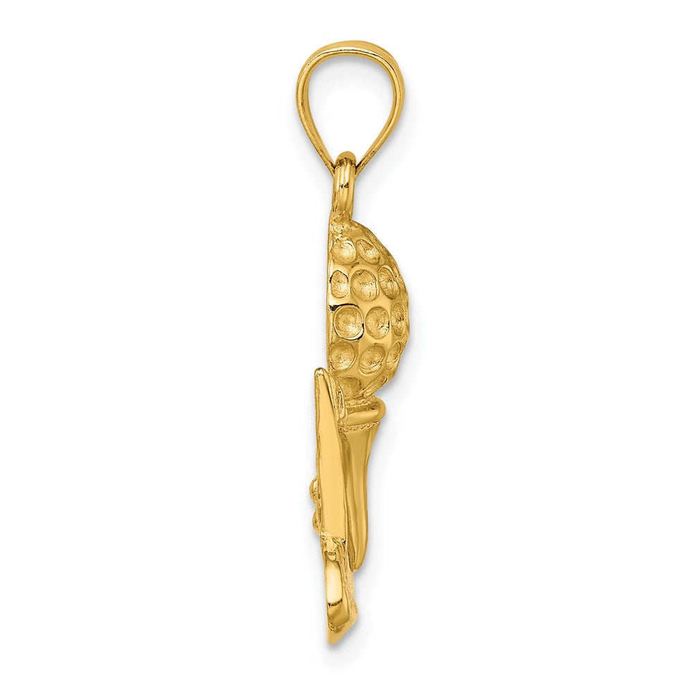 Million Charms 14K Yellow Gold Themed Solid Polished Open-Backed Sports Golf Charm