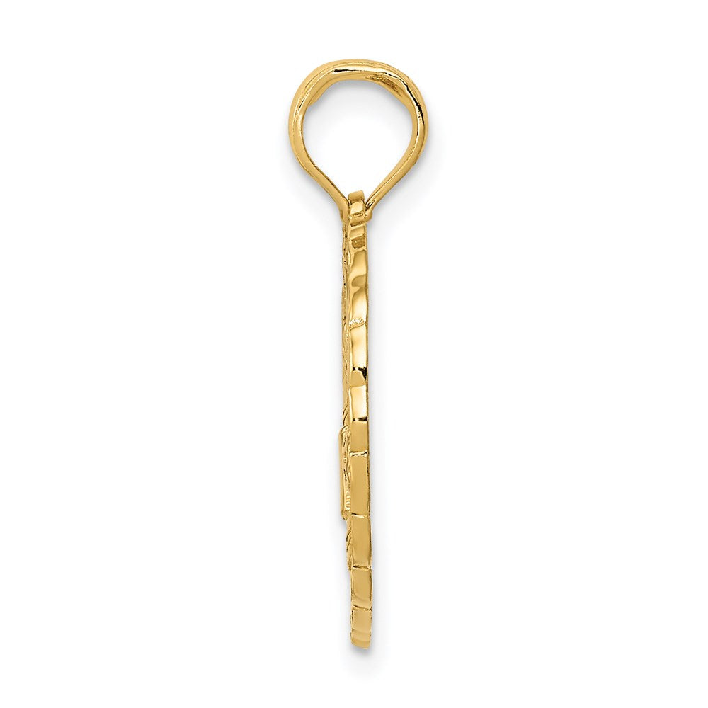Million Charms 14K Yellow Gold Themed Solid Polished Sports Golf Theme Pendant