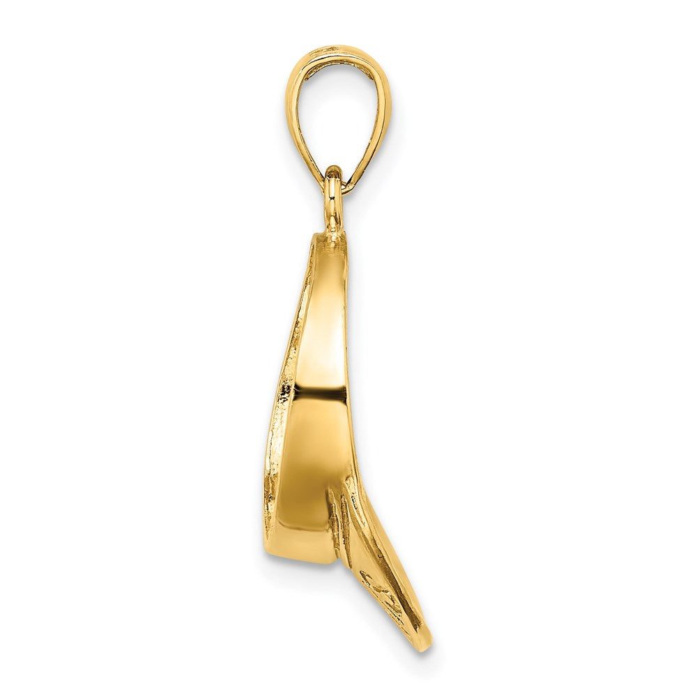 Million Charms 14K Yellow Gold Themed Solid Polished 3-Dimensional Sports Tennis Visor Charm
