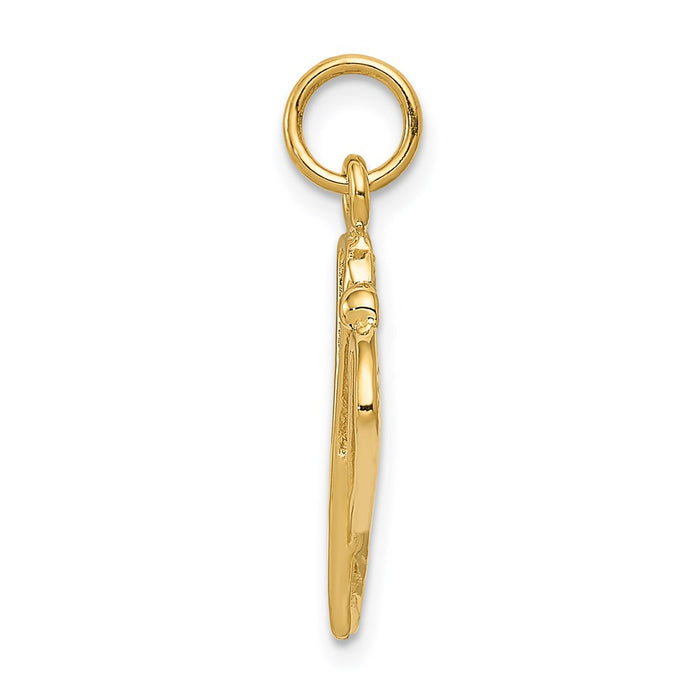 Million Charms 14K Yellow Gold Themed Polished Lacrosse Sticks Charm