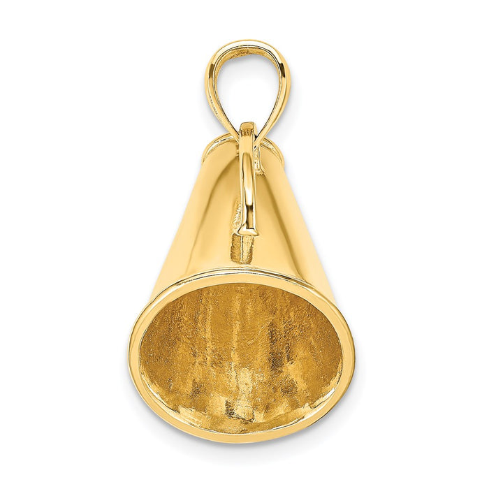 Million Charms 14K Yellow Gold Themed Solid Polished 3-D Large Megaphone Charm