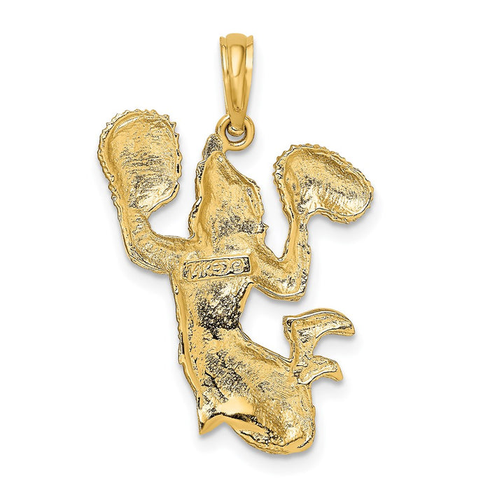 Million Charms 14K Yellow Gold Themed Solid Open-Backed Cheerleader Charm