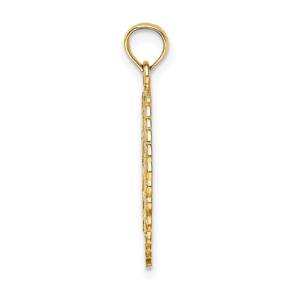Million Charms 14K Yellow Gold Themed Solid Polished Framed Gymnast Charm