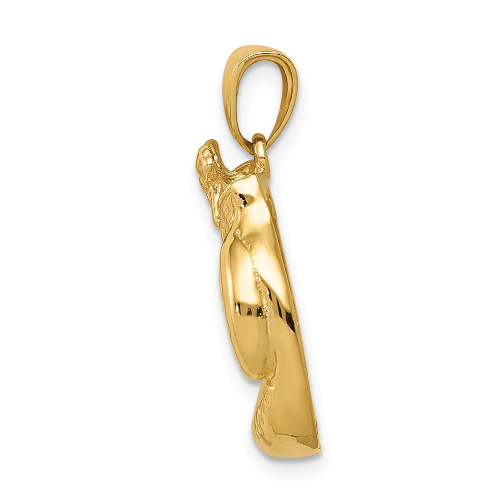Million Charms 14K Yellow Gold Themed Solid Polished Open-Backed Sports Boxing Gloves Pendant