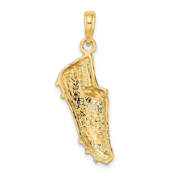 Million Charms 14K Yellow Gold Themed Polished Open-Backed Jogging Shoe Charm