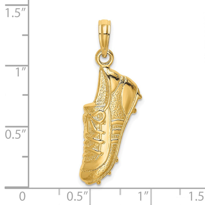 Million Charms 14K Yellow Gold Themed Polished Open-Backed Jogging Shoe Charm