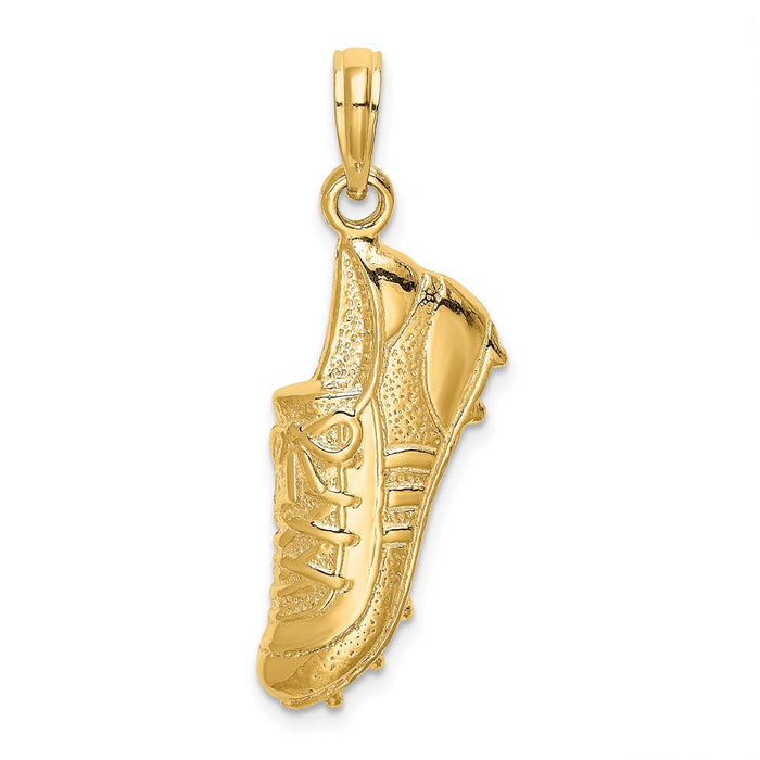 Million Charms 14K Yellow Gold Themed Polished Open-Backed Jogging Shoe Charm