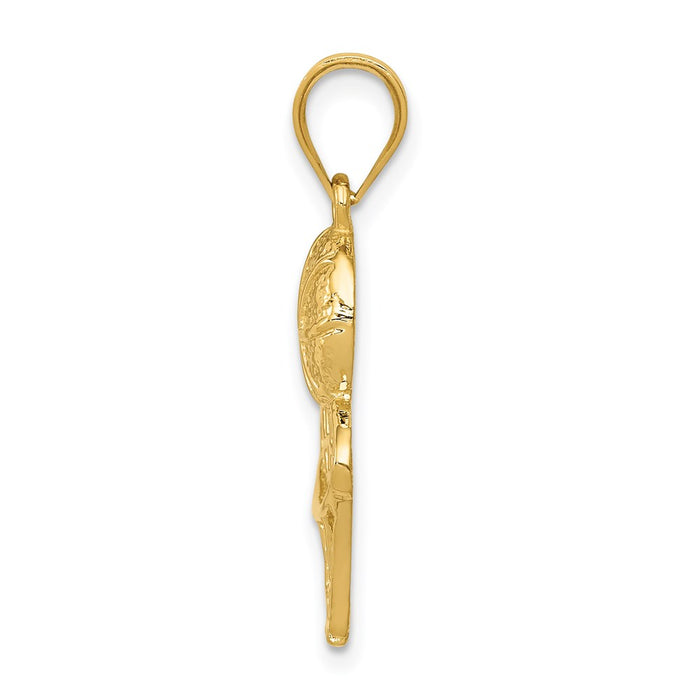 Million Charms 14K Yellow Gold Themed Sports Basketball & Net Charm