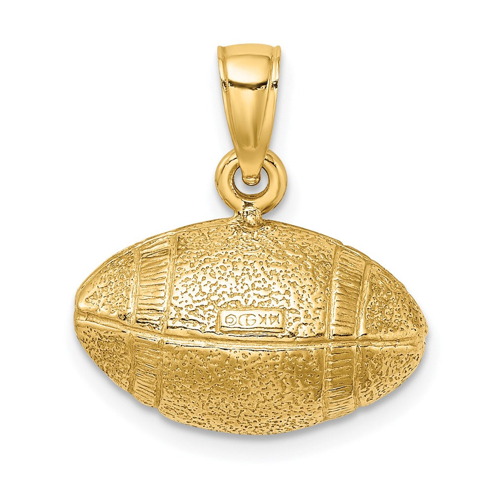 Million Charms 14K Yellow Gold Themed Polished 3-D Sports Football Charm