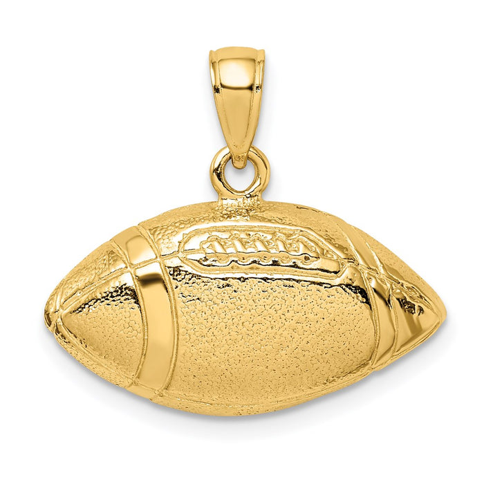Million Charms 14K Yellow Gold Themed Polished Open-Backed Sports Football Charm