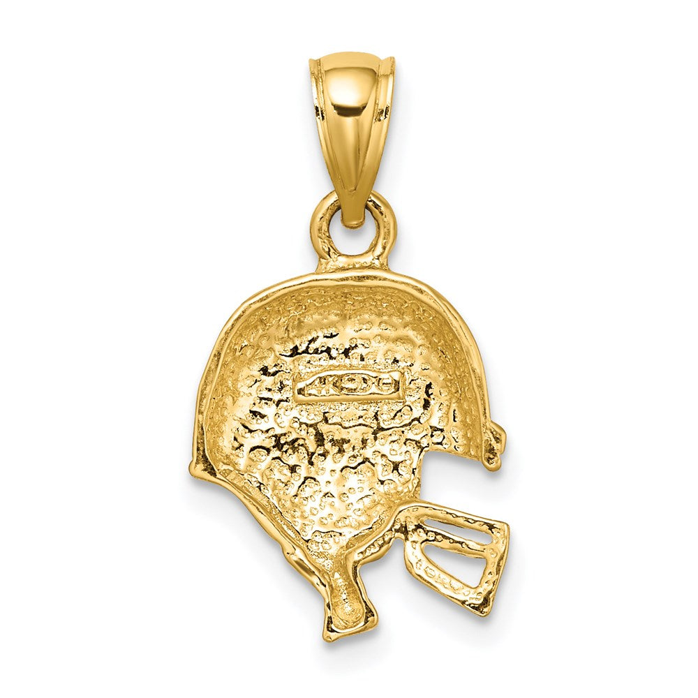 Million Charms 14K Yellow Gold Themed Polished Open-Backed Sports Football Helmet Charm
