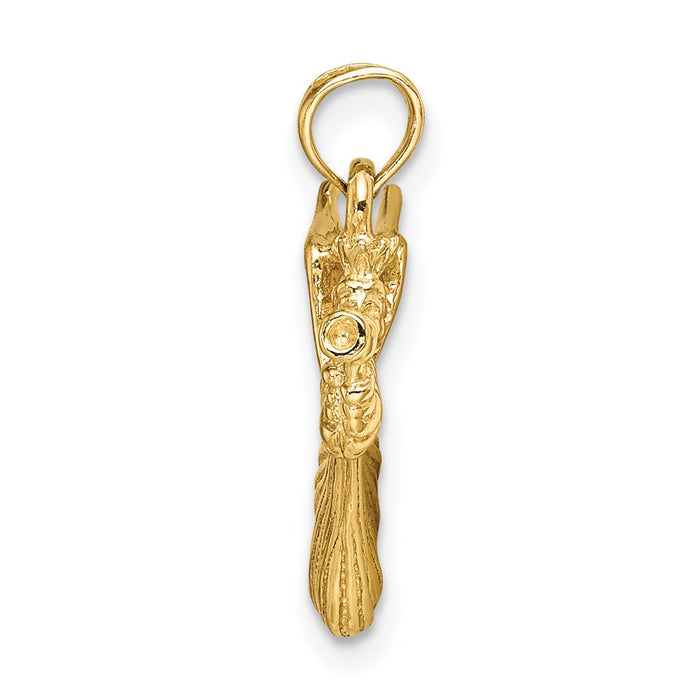 Million Charms 14K Yellow Gold Themed Angel With Trumpet Charm