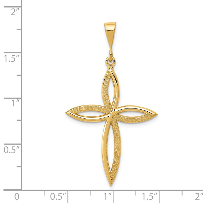 Million Charms 14K Yellow Gold Themed Passion Relgious Cross Pendant