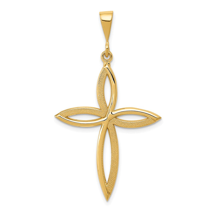 Million Charms 14K Yellow Gold Themed Passion Relgious Cross Pendant