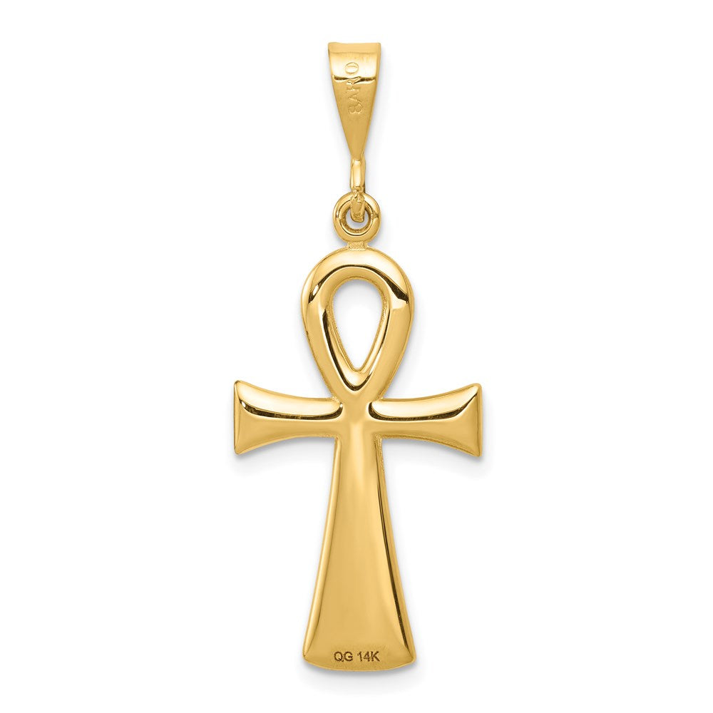 Million Charms 14K Yellow Gold Themed Egyptian Ankh Relgious Cross Pendant