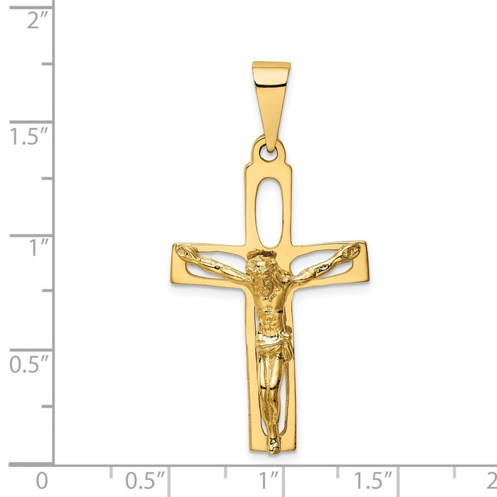 Million Charms 14K Yellow Gold Themed Polished Relgious Crucifix Pendant