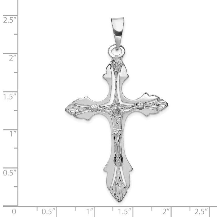 Million Charms 14K White Gold Themed Relgious Crucifix Pendant