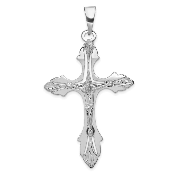 Million Charms 14K White Gold Themed Relgious Crucifix Pendant