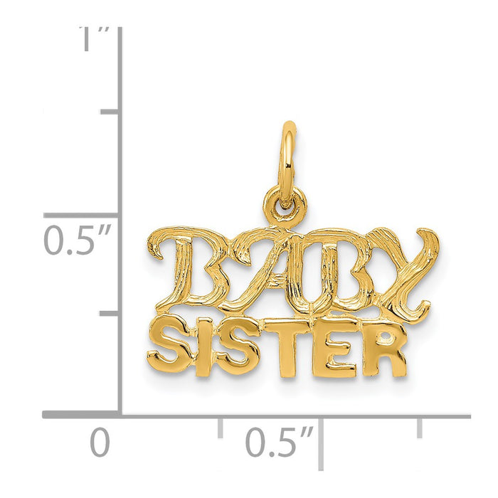 Million Charms 14K Yellow Gold Themed Baby Sister Charm