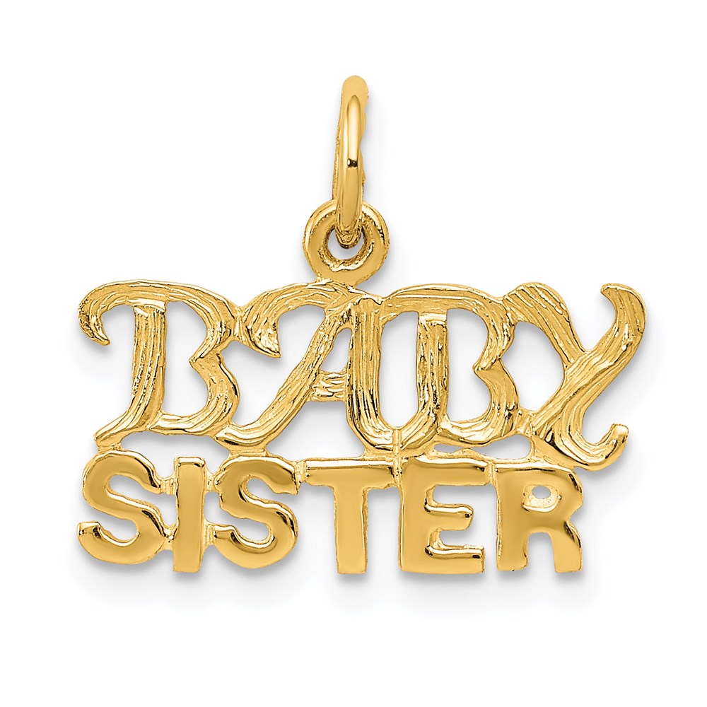 Million Charms 14K Yellow Gold Themed Baby Sister Charm