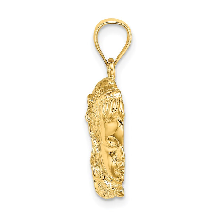 Million Charms 14K Yellow Gold Themed Girl Head Charm