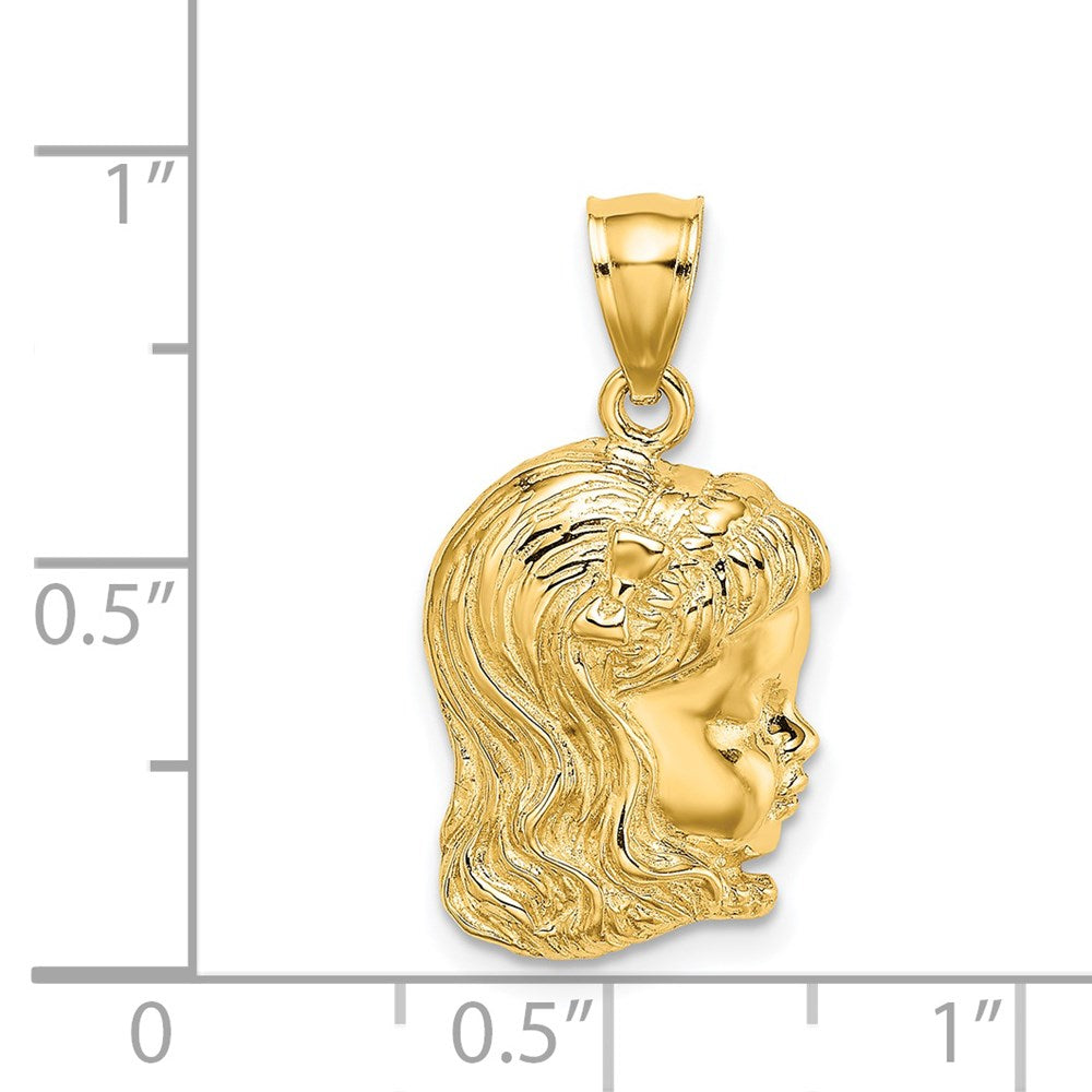 Million Charms 14K Yellow Gold Themed Girl Head Charm