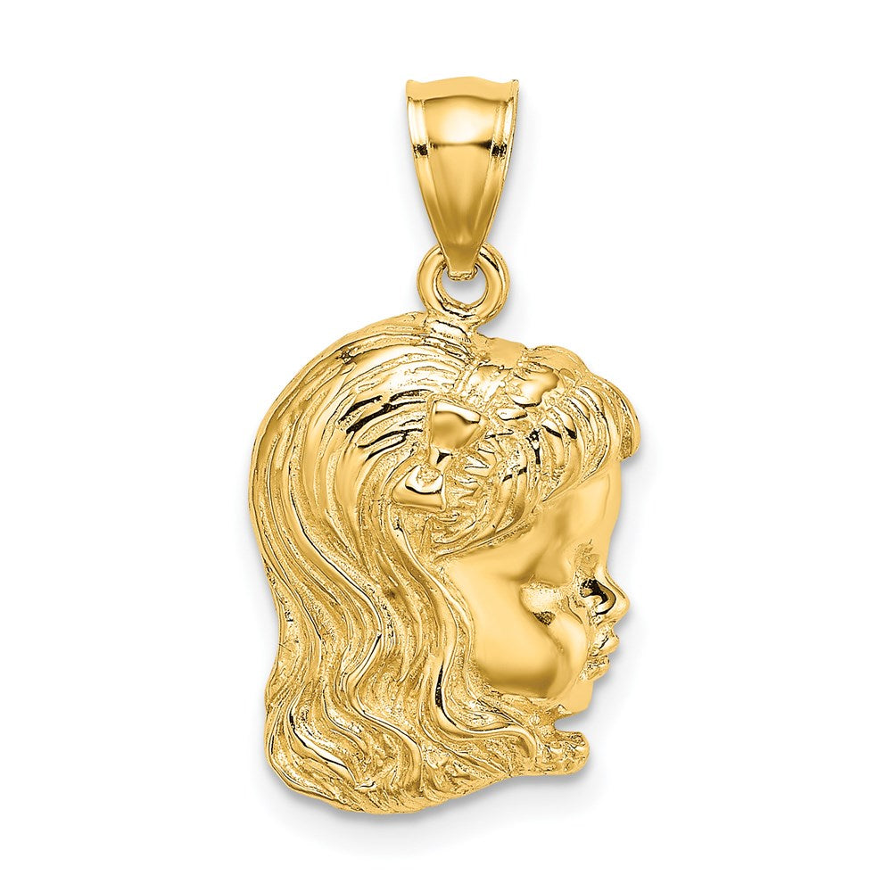 Million Charms 14K Yellow Gold Themed Girl Head Charm