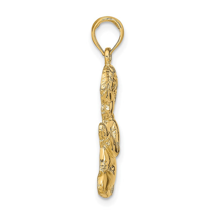 Million Charms 14K Yellow Gold Themed Praying Boy Pendant